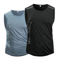 CHRLCK Men's Running Vest Quick Drying Gym Tank Top Men Fitness Sleeveless Shirt Male Mesh Breathable Fitness Sports Vest. 