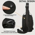 Men's Sporty Chest Bag Motorcycle Phone Pack with Password Lock, Zipper Closure Crossbody Sling Bag for Daily Commute Outdoor.