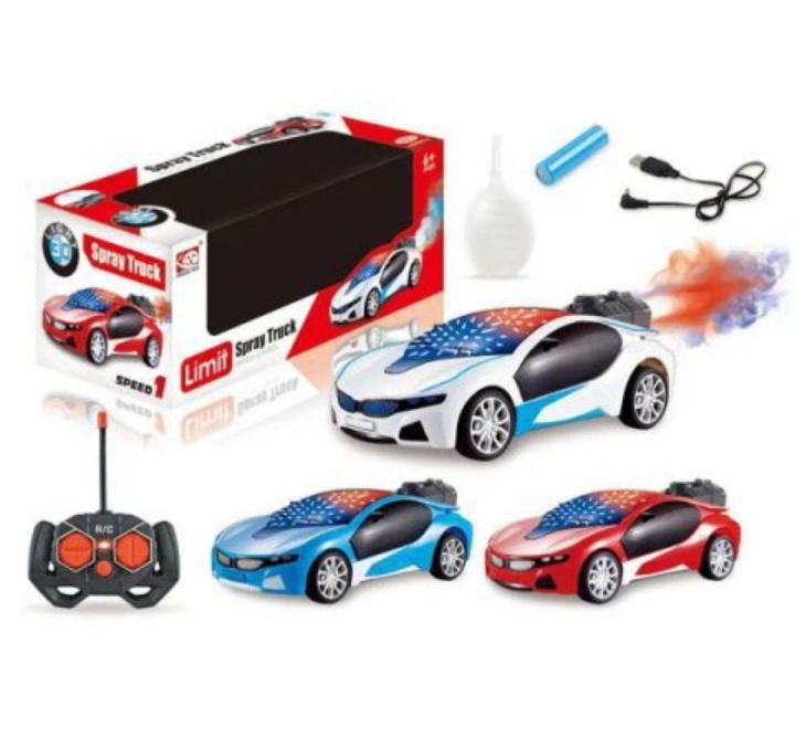 Smoke Function Rechargeable Remote Control High Speed 3D Famous Car With Lights And Left Right Turn Option Daraz.pk