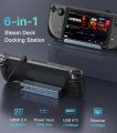 6 in 1 Docking Station for Steam Deck/ROG Ally USB C Dock with HDMI 4K UHD 100Mbps RJ45 Ethernet 3 USB 2.0 and PD 100W. 