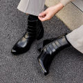 Luxury Men Boots Leather Chelsea Boots High Top Buckle Strap Formal Shoes Black British Style Ankle Boots Pointed Toe Brown Boot.