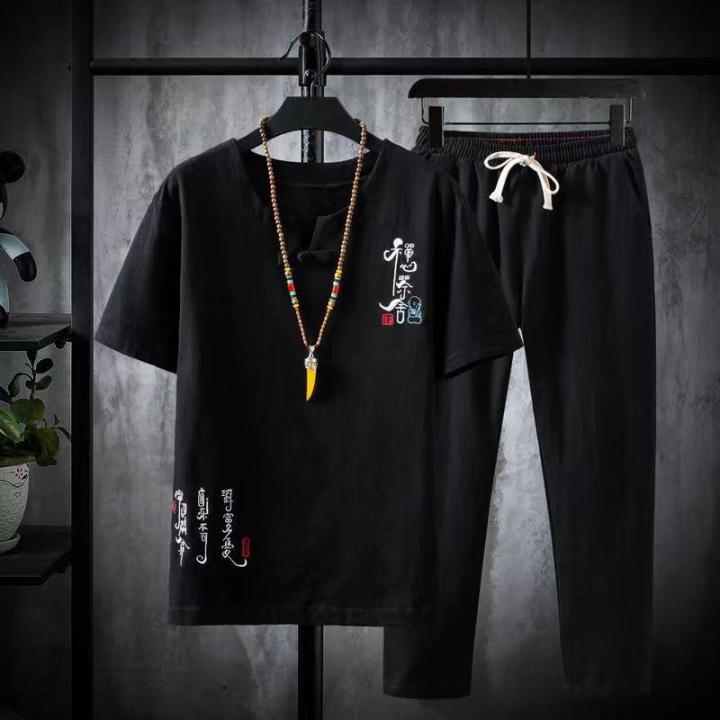 2024%20Summer%20Shirt%20+%20Trousers%20Suit%20Chinese%20Style%20Men%20Shirt%20Cotton%20and%20Linen%20Shirts%20Men's%20High%20Quality%20Casual%20Shirts%20Two%20Piece%20-%20Image%202
