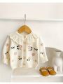 Autumn and Winter Baby Knitted Cardigan Baby Girl Tops Toddler Winter Baby Style Warm Sweater.