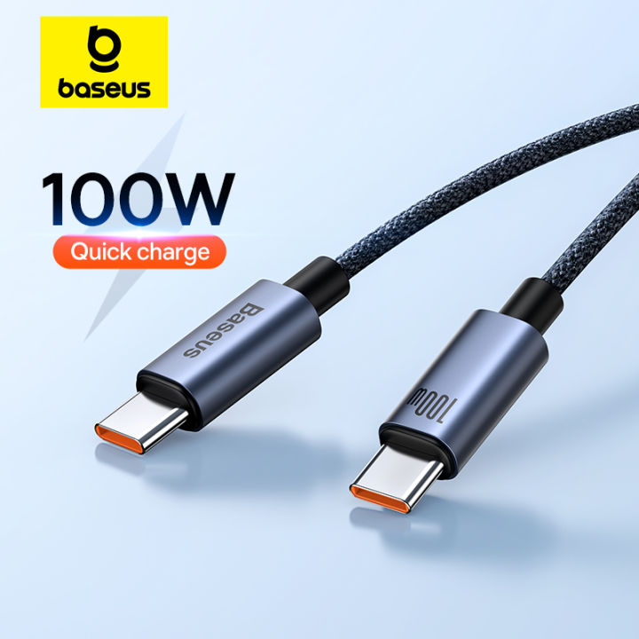Baseus 100W USB C To Type C Cable For iPhone 15 Plus Pro Max PD Fast Charging Charger Cable Data Cord For Macbook