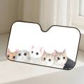 Black And White Cat Car SunShade Windscreen Front Window Visor 70x130cm Sun Visor Solar Protect Plaid Novelty Car.