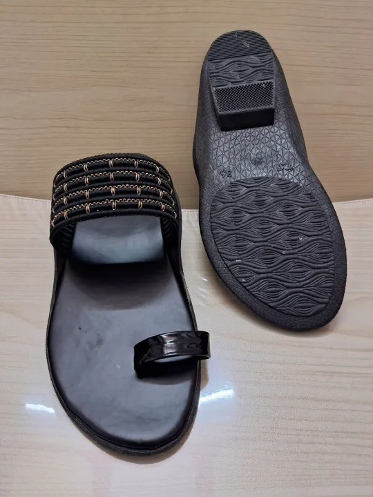 Slippers%20for%20women%20Beauty%20handmade%20slides%20black%20and%20gold%20srilanka%20made%20comfort%20for%20your%20foot%20-%20Image%205