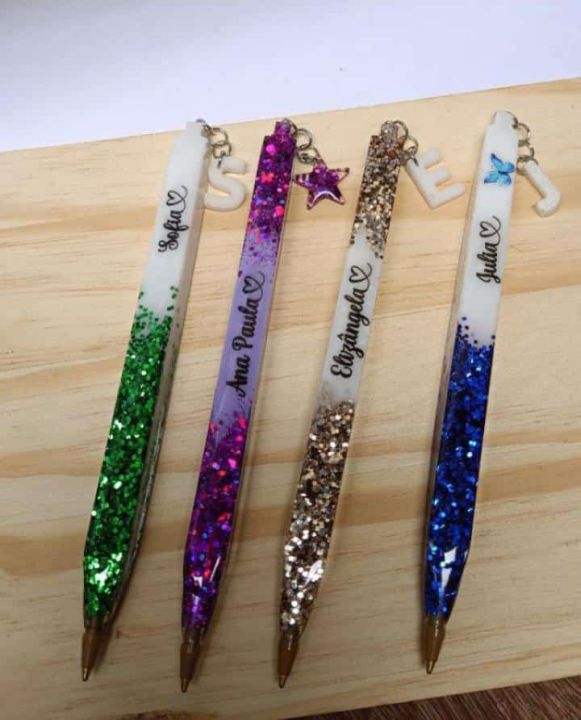 risen pen/ glitter pen/with name/ beautiful colors | Daraz.pk
