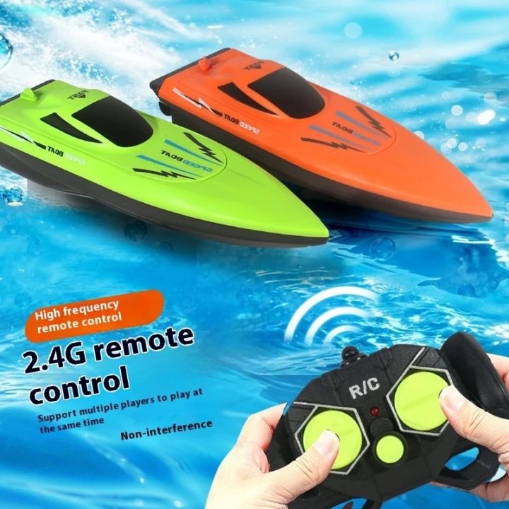 Remote Control Boat For Kids Waterproof Remote Control Toys Fast Remote Control Boat Lightweight Water Racer RC Boats Pool Toys