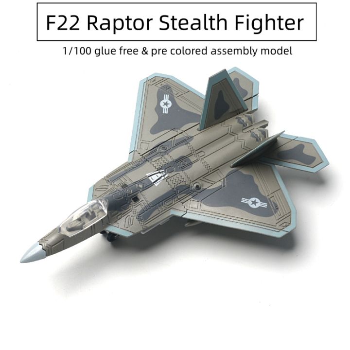 1/100 US F-22 Raptor Stealth Fighter Model Creative Series Building Blocks DIY Decor Assembled Toys For Christmas
