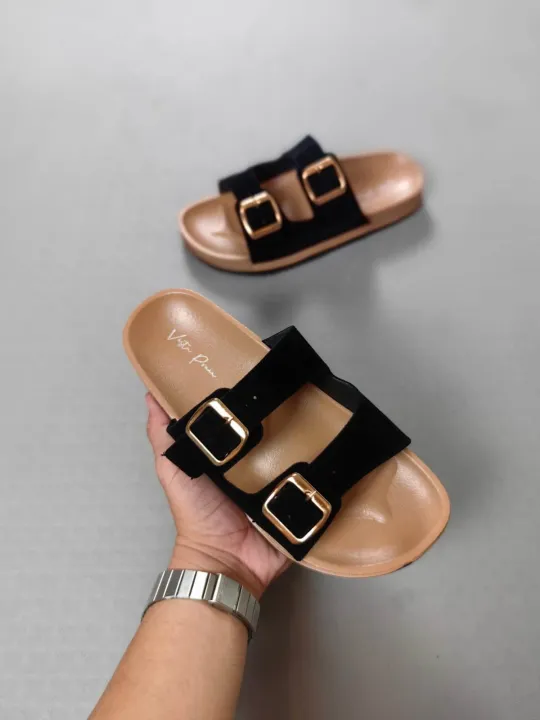 Buckle%20Slide%20Sandals%5D%20Double%20Strap%20Women's%20Summer%20Slide%20Sandals%20%7C%20Elegant%20Open%20Toe,%20Flat%20Sole,%20Synthetic%20Cover,%20TPR%20Outsole,%20Two%20Buckle%20Flat%20Sandals%20for%20Casual%20Outdoor%20Wear%20-%20Image%205