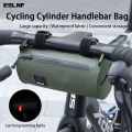 ESLNF Bike Handlebar PVC Bag MTB Road Bike Waterproof Scratch Proof Bicycle Front Bag Cycling Large Capacity Cylinder Bag. 