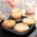 Multi Egg Frying Pan, 4 Round Holes Aluminum Egg Cooking Frying Pan, Breakfast Skillet Cooker with Non-Stick Coating & Bakelite Handle for Pancakes And Steaks. 