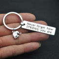 Inspirational Positive Energy Keychain, Elephant Never Don't Forget Strong Stainless Steel Keychain, Relatives And Friends Gifts. 