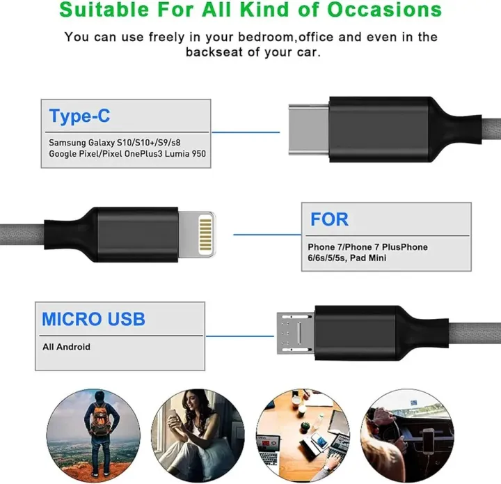 Multi%20Charging%20Cable%203%20in%201%20Nylon%20Braided%20Multiple%20USB%20Fast%20Charging%20Cable%20for%20Android,%20iOS%20and%20Type%20C%20Devices%20USB%20Port%20Connectors%20Compatible%20Smart%20Phones%20&%20Tablets%20(Black)%20-%20Image%202