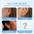 5 Pairs 14K Gold Plated Huggie Hoop Earrings for Women Men Small Hoops, Everyday Jewelry Multiple Piercing Stack Set.