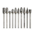10pc Hard Alloy Rotary File 3*6 Double Grain Tungsten Steel Grind Head Electric Grind Mold Woodwork Grinding File Tool Set. 