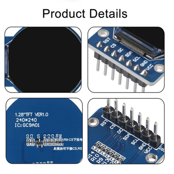 TFT%20Display%201.28%20Inch%20TFT%20LCD%20Display%20Module%20Round%20RGB%20240*240%20GC9A01%20Driver%204%20Wire%20SPI%20Interface%20240x240%20PCB%20For%20Arduino%20-%20Image%205