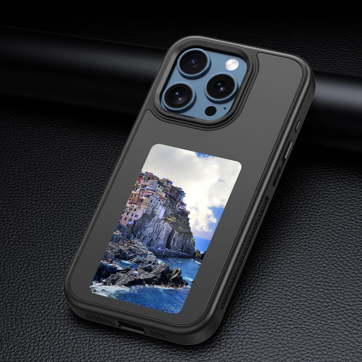 New-tech NFC Function Phone Case For Iphone 15 Pro Max DIY Cases E Ink Screen Phone Cover