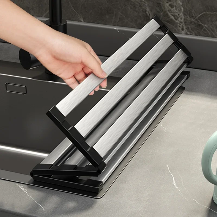 304 stainless steel kitchen sink drain rack, sink bowl and dish storage ...