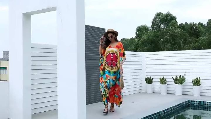 Vacation Outfit Plus Swimsuit Kaftan Dresses for Women Plus Size Bathing Suit Cover Up Caftan Maxi Beach Dresses