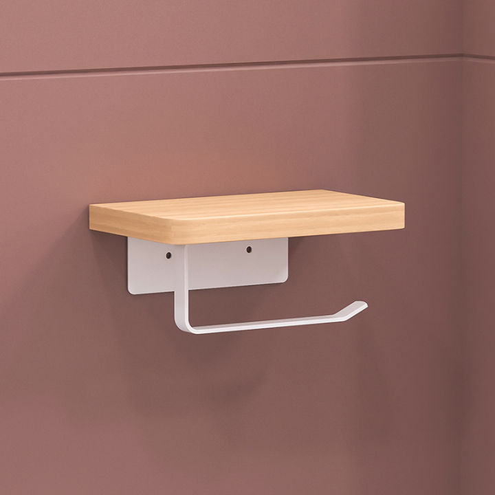 Creative%20solid%20wood%20tissue%20holder%20for%20bathroom%20storage,%20wall%20mounted%20toilet,%20hotel%20non%20perforated%20mobile%20phone%20roll%20paper%20holder%20-%20Image%205