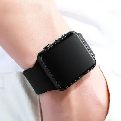 Black Digital Square Wrist Watch LED Display For boys/Men - Man Watches