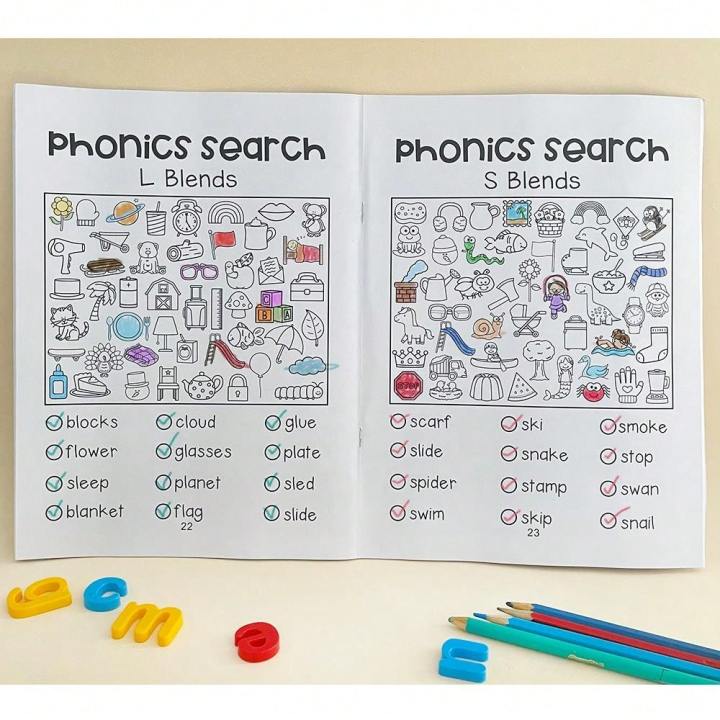 Read%20And%20Find%20Phonics%20Workbook%20Preschool%20and%20Kindergarten%20Learning%20English%20Teacher%20Teaching%20Aids%20Phonics%20Practice%20Montessori%20-%20Image%203