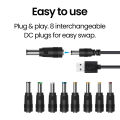 USB to DC 5.5*2.1mm Cable Boost Converter Step-up Cord  USB A Male to 3.5 Jack Connector DC 5V for MP3 Camera Power Bank Scanner. 