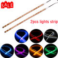 2X 45CM LED Strip Lights Light Bar 1210 Soft Led Car Accessorie Auto Atmosphere Decorative Lamp White Yellow Green Blue Red 12V. 