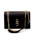 Premium PU Leather Mini Crossbody Bag for Women with Gold Chain. 