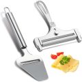 2 PCS Stainless Steel Wire Cheese Slicer with Cheese Plane Tool Adjustable Thickness Cheese Cutter Kitchen Cooking Tool. 