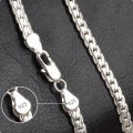 18K Gold/Silver Color 6mm Full Sideways Necklace 8/18/20/24 Inch Chain For Woman Men Fashion Wedding Engagement Jewelry.