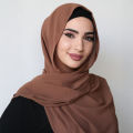 Multicolor Georgette Chiffon Hijab Scarf for Women & Girls, 62x26 Inches, Lightweight Stole, Perfect for Styling. 