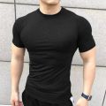 New Men Summer Short Sleeve Fitness T Shirt Running Sport Gym Compression T Shirt Workout Casual High Quality Tops Clothing. 
