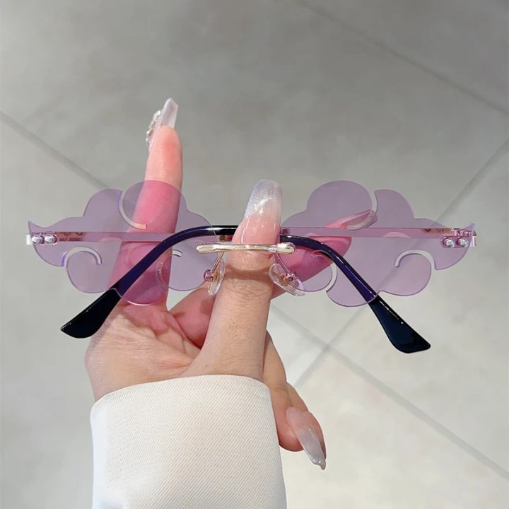 KAMMPT%20Cloud%20Shaped%20Sunglasses%202024%20New%20in%20Rimless%20Irregular%20Funny%20Sun%20Glasses%20Women%20Trendy%20Stylish%20Brand%20Designer%20Rave%20Shades%20-%20Image%204