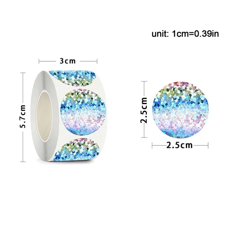 300%20Pcs%202.5%20Cm%20Round%20Laser%20Scratch-Off%20Stickers,%20Self-Adhesive%20Secret%20Code%20Labels%20For%20Activity%20Cards%20-%20Image%207