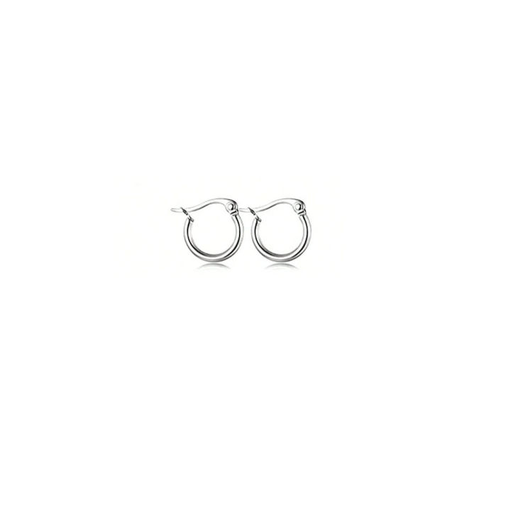 4%20Pairs%20Silver%20Stainless%20Steel%20Hoop%20Stackable%20Earrings%20for%20Women,%2014K%20Gold%20Plated%20Simple%20Cute%20Huggie%20Earrings%20for%20Girl%20-%20Image%207