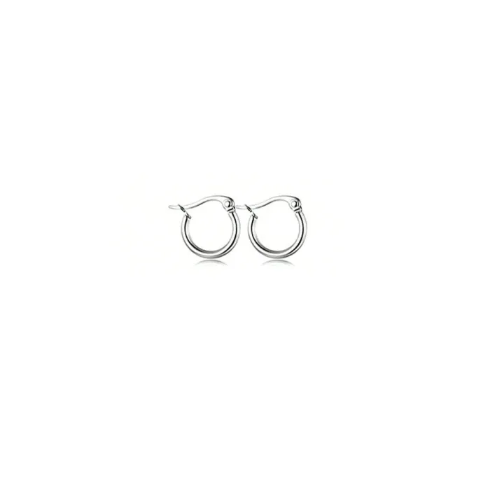 4%20Pairs%20Silver%20Stainless%20Steel%20Hoop%20Stackable%20Earrings%20for%20Women,%2014K%20Gold%20Plated%20Simple%20Cute%20Huggie%20Earrings%20for%20Girl%20-%20Image%207