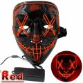 Scary Halloween Mask, LED Mask, Glow Neon Mask Costume Mask with 3 Lighting Modes & El Wire for Men Women Kids, Light up Mask for Festival Cosplay Halloween Costume Masquerade Parties,Carnival,Gifts (Red). 