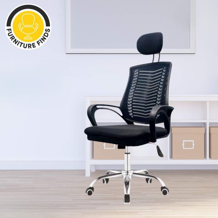 FF-EC-07ss ( BLACK ) Smart Office Executive chair with Headrest (V-Mesh)