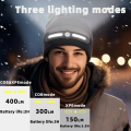 Winter Warm Hat with Light 2 in 1 Outdoor Work Knit Cap with Maintenance Light Cycling headlight.