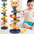 4 Layer Ball Drop Rolling Tower Toy for Baby & Toddler | Colorful Spiral Ball Track | Early Learning Development Toy | Interactive Stacking & Rolling Track. 