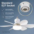 LED E27 Ceiling Fan Light 40W 2-in-1 Dimmable Fan Lamp with Remote Control AC85-265V for Living Room Study Bedroom Home.
