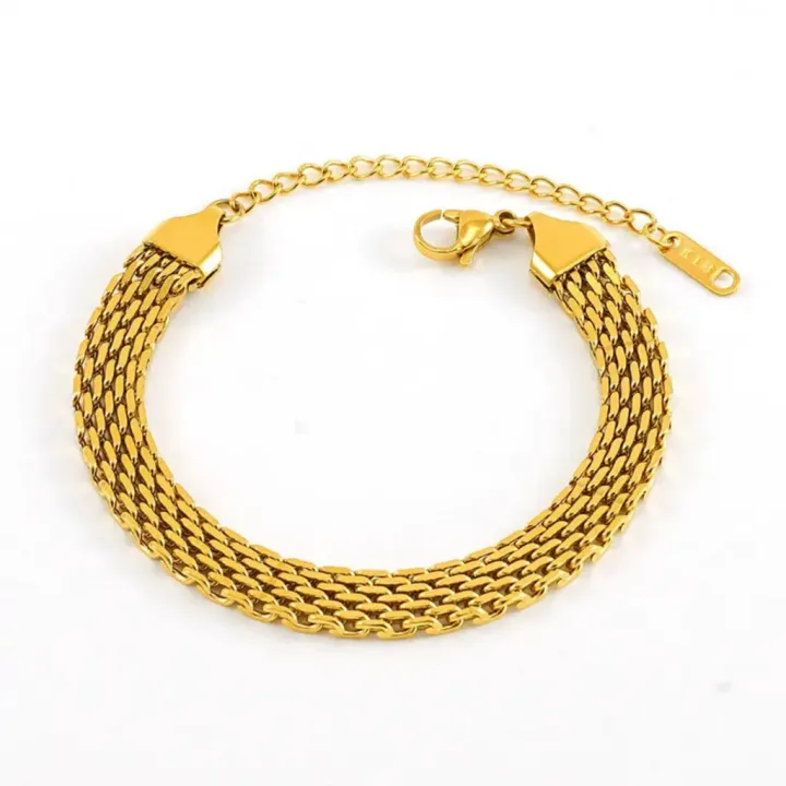 Titanium%20Stainless%20Steel%20Gold%20Plated%20Bracelet%20For%20Girls%20&%20Women%20Water%20Proof%20Occident%20Metal%20Texture%20Bracelet%20Collar%20Jewelry%20Gifts%20Qoddess%20-%20Image%203