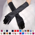 Classic Adult 21 Colors Elbow Stretch Satin Finger 38 cm Long Gloves Women Flapper Gloves Matching Costume.