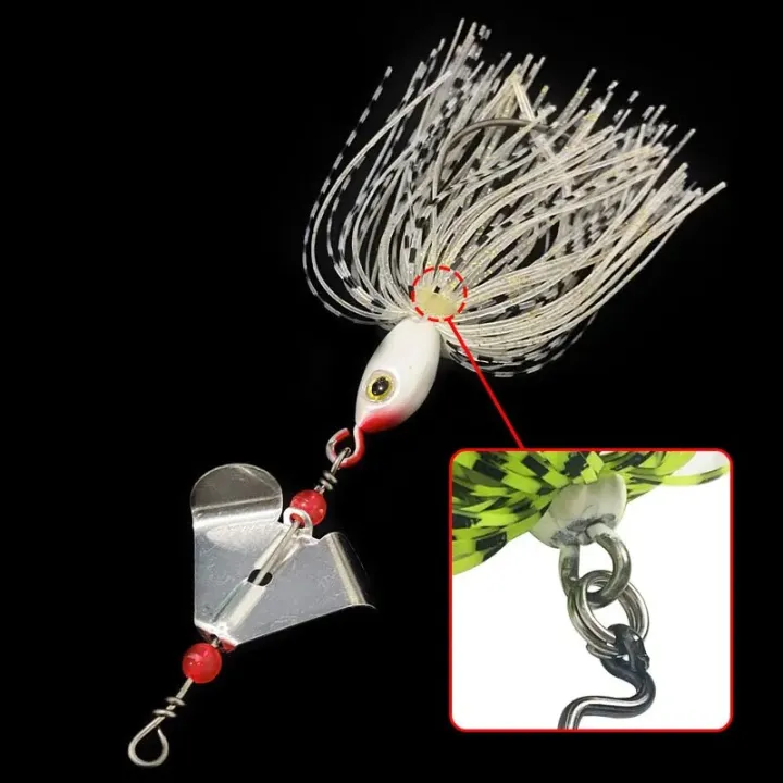 BURLE%20Spinner%20Fly%20Bait%20Rubber%20Jigs%202%20Blades%20Spoon%20Lead%20Head%20Pike%20Fishing%20Lure%20-%20Image%203