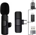 k8 Wireless Mic Plug and Play Type C and Iphone  supported Collar Mic. 
