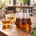 Leeseph Coffee Carafe, 350/600ml Coffee Clear Glass Kettle Sharing Pot with Lids, Pour Over Coffee Espresso Maker Accessories. 