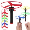 Kid Sports Pull Line Saucer Toys Children Outdoor Fun Rotating Flying Helicopter Processing Toy for Parks Beach.
