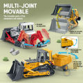 Engineering Vehicle Model Double Head Excavator Bulldozer Children Educational Diecast Construction Vehicle Toy Kids Boy Gift.